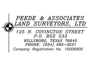 Peede & Associates Land Surveyors, LTD in Hillsboro, Tex. Jana Nors Real Estate